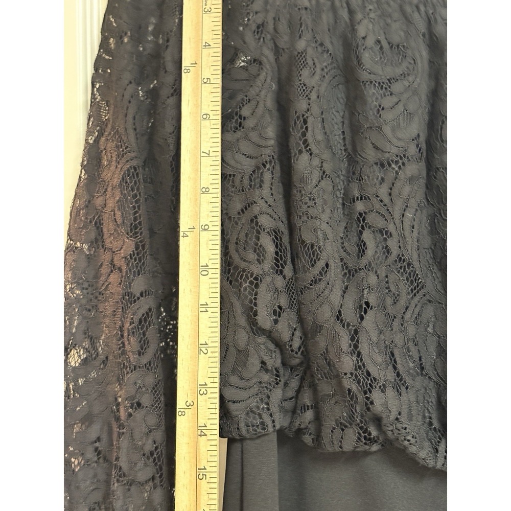 ADRIANNA PAPELL Black Off The Shoulder Lace Jumpsuit Size US XL NWOT - Picture 6 of 10